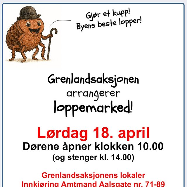 Loppemarked lørdag 18. april!